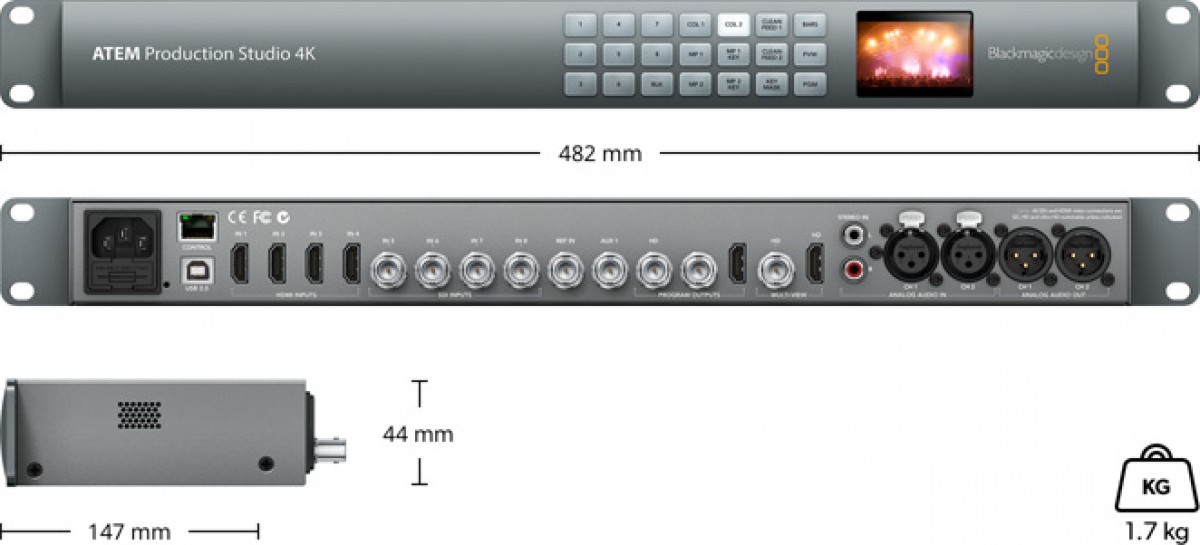 Видеомикшер BLACKMAGIC ATEM Production Studio 4K
